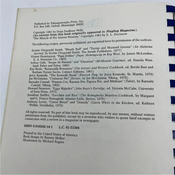 *Final Price* Great American Writers' Cookbook 1981 Dean Wells VTG GUC - Picture 6 of 8